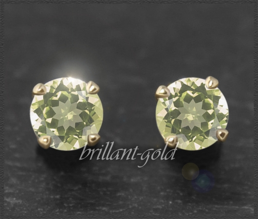 Ohrstecker 585 Gold Citrin hell gelb 4,5,6mm